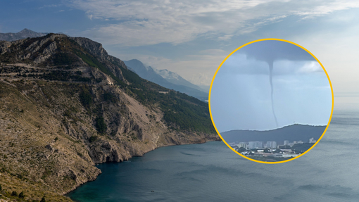 FOTO in VIDEO: Večje nevihte besnijo po Jadranu, v okolici Splita velika vodna tromba