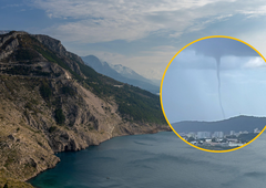 FOTO in VIDEO: Večje nevihte besnijo po Jadranu, v okolici Splita velika vodna tromba