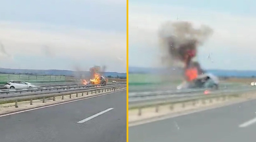 Grozljiva zgodba o tem, kako je za las ušel smrti: iz gorečega avtomobila skočil čez mrtvega prijatelja (foto: Omrežje X/OZNA Srbije/posnetek zaslona)