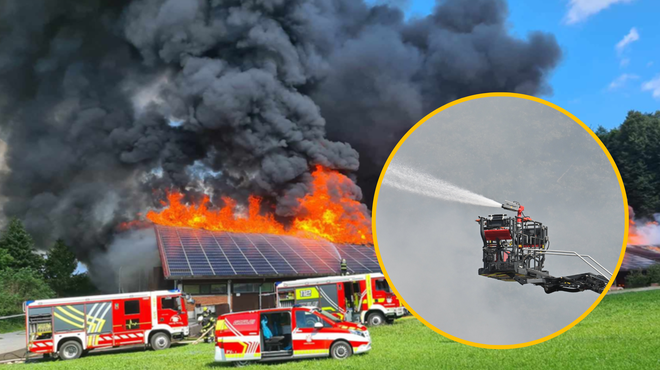 Lastnik kmetije, kjer je v ponedeljek izbruhnil večji požar: "Sumimo, da je bila vzrok sončna elektrarna" (foto: Facebook/Občina Medvode/Žiga Živulović jr./Bobo/fotomontaža)