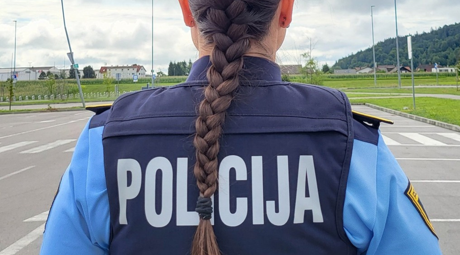 Incident na Goriškem: hišnik s šolskim kombijem bežal pred policisti (foto: Facebook/Slovenska policija)