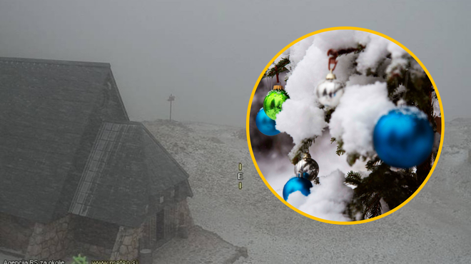 Kredarico je že pobelil sneg: bomo letos končno dočakali bel božič? (Vremenoslovec razkriva, kakšna bo zima) (foto: Arso/Facebook/Neurje.si/Manca Rožman/Bobo/fotomontaža)