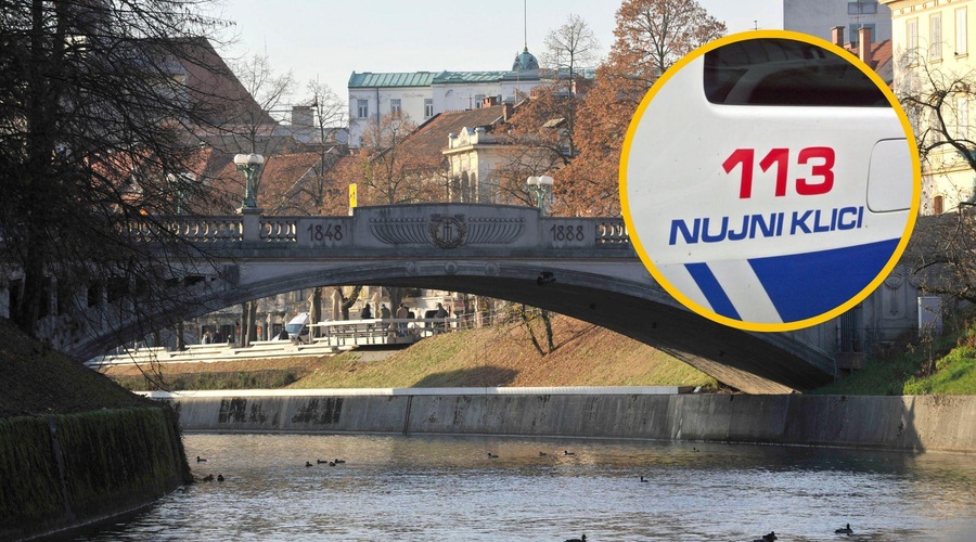 V središču Ljubljane odkrili truplo (na kraju dogodka so policisti, reševalci in gasilci) (foto: Bobo/fotomontaža)