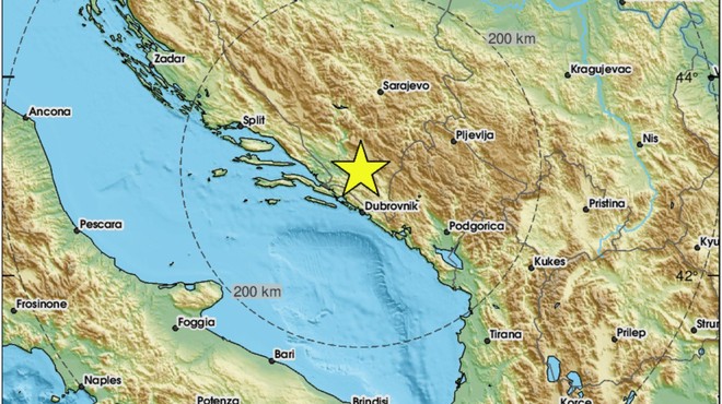 Balkan stresel močnejši potres, čutili so ga tudi v Dalmaciji (foto: Twitter/LastQuake)