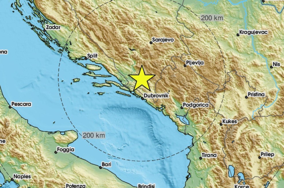 Balkan stresel močnejši potres, čutili so ga tudi v Dalmaciji (foto: Twitter/LastQuake)