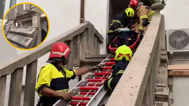 V nesreči na hrvaškem otoku so se zrušile stopnice, trije Slovenci poškodovani (FOTO) (foto: Facebook/Vatrogasci Rab/posnetek zaslona/fotomontaža)