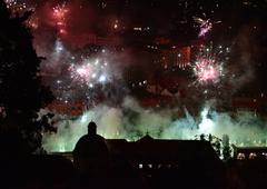 Ljubljana zasijala v zeleni barvi: slišalo se je glasno navijanje in bučen ognjemet