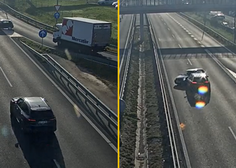 Posnetek hude prometne nesreče pri Kopru: povzročiteljica obračala na pospeševalnem pasu hitre ceste (VIDEO)