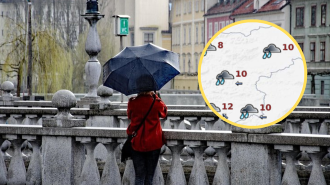 Ohladitev in dež: poglejte si padec temperatur po posameznih delih države (FOTO) (foto: Profimedia/Arso/posnetek zaslona/fotomontaža)