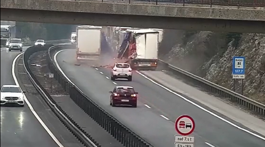 Saj ni res, pa je: nevarna vožnja, ki vas bo pustila brez besed (VIDEO) (foto: Zajeta slika/Dars)