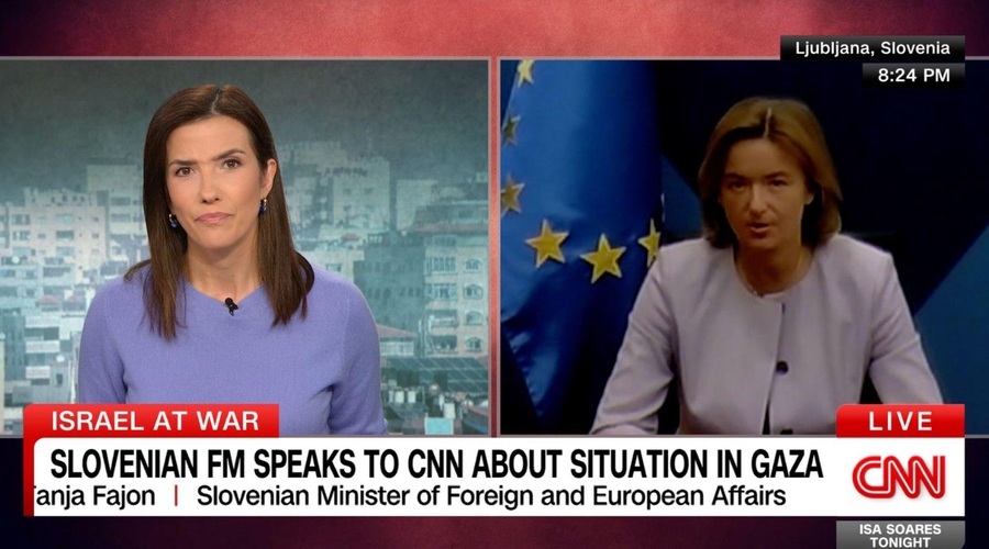 Tanja Fajon za CNN posvarila pred širjenjem konflikta na Bližnjem vzhodu: "To je strah nas vseh" (foto: Posnetek zaslona)