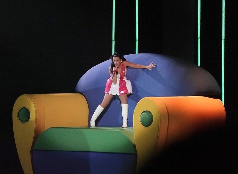 Katy Perry med svojim sobotnim nastopom v Las Vegasu.