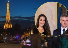 Iz Dubaja v Pariz: Tina Gaber ob Golobu na slavnostni večerji v Elizejski palači (FOTO)