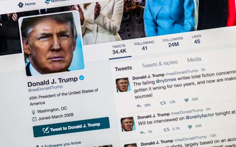 Twitter profil nekdanjega predsednika ZDA Donalda Trumpa.