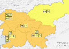 Strah pred novimi poplavami: izdano oranžno opozorilo, vreme že povzroča nevšečnosti v prometu