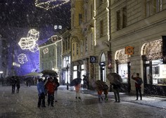 FOTO: Sneg pobelil tudi Ljubljano, močan veter povzročil nekaj preglavic