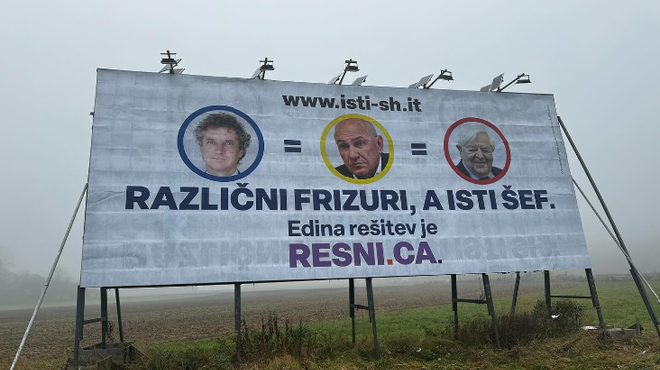 Plakat stranke resni.ca ob avtocesti. (foto: Zoran Stevanović/Resni.ca/Facebook)