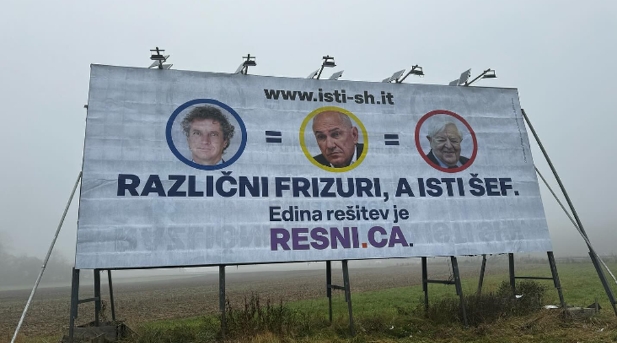 Plakat stranke resni.ca ob avtocesti. (foto: Zoran Stevanović/Resni.ca/Facebook)