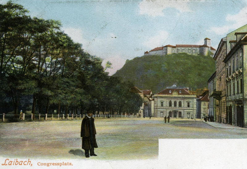 Simbolična fotografija: stara razglednica iz Ljubljane.