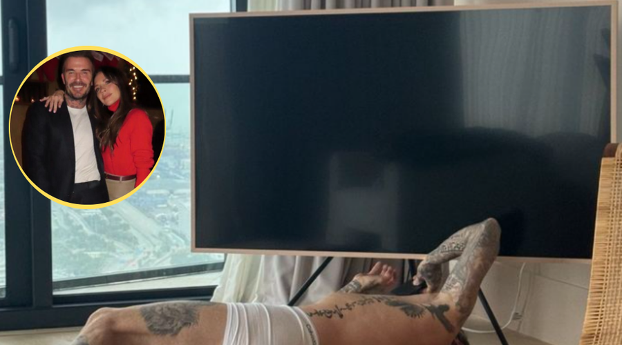 Victoria Beckham z moževo fotografijo v spodnjicah povzročila pravo histerijo (foto: Instagram/Victoria Beckham/fotomontaža)