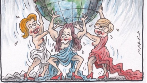 Karikatura naših razgaljenih političark razdvojila Slovence: politični vrh že na nogah