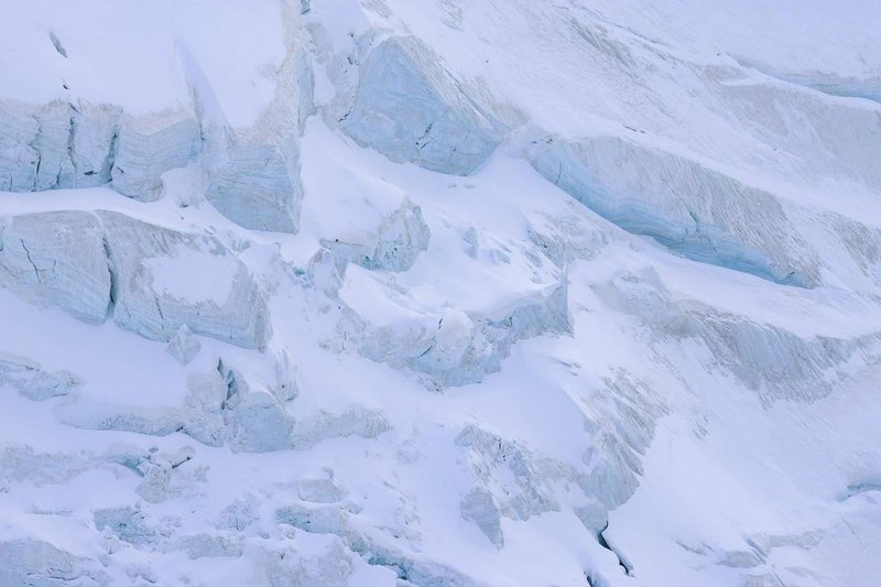 Ledenik Bossons na Mont Blancu.