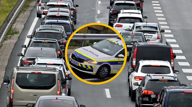 Objesten voznik brez vozniškega dovoljenja povzročil kaos na ljubljanski obvoznici (foto: Srdjan Zivulovic/Žiga Živulović j.r./Bobo/fotomontaža)