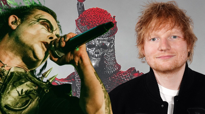 Česa takšnega ni pričakoval nihče: Ed Sheeran sodeluje z ekstremno težkometalno skupino, ki je znana po peklenskem videzu (foto: Profimedia/fotomontaža)