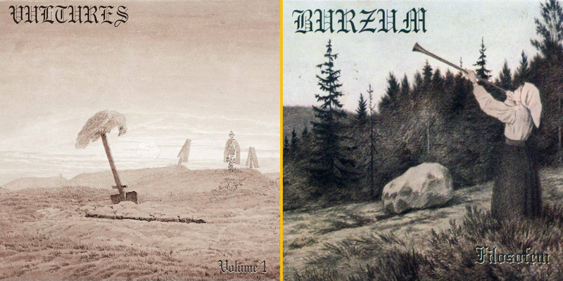 Naslovnica novega albuma skupine Vultures močno spominja na naslovnico albuma projekta Burzum.
