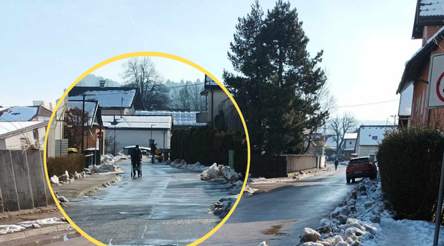 Ljubljančani besnijo: zaradi neočiščenih pločnikov morajo hoditi po nevarni cesti. To pa še ni vse! (foto: M.P.)