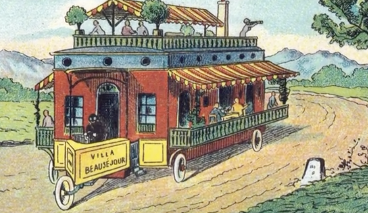 Tako so si konec 19. stoletja predstavljali "potujoče hiše" prihodnosti.