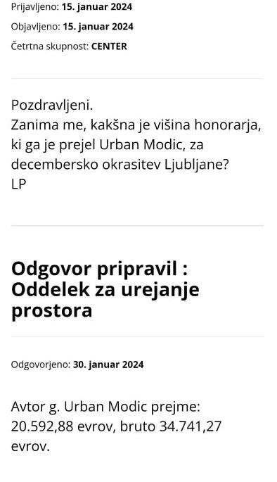 Mestna občina Ljubljana je razkrila, koliko je plačala Modicu za decembrsko okrasitev prestolnice.