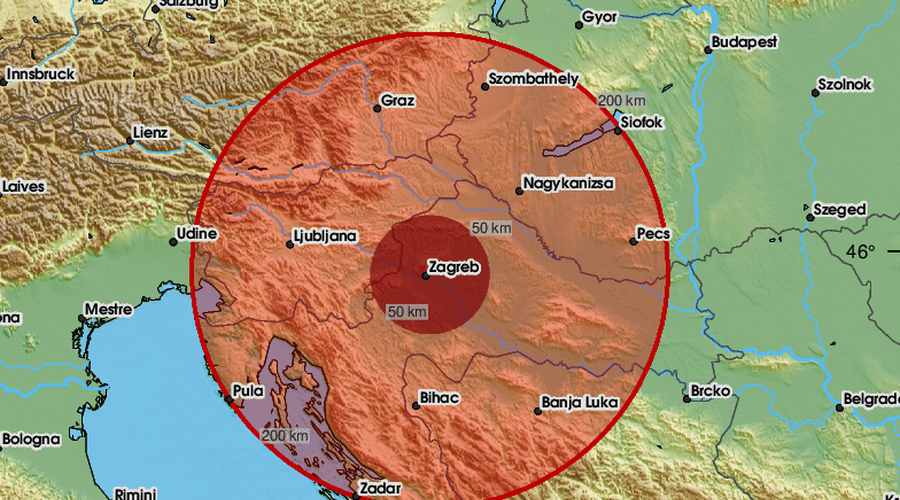 Dva potresa zbudila prebivalce Zagreba, tresenje tal čutili tudi Slovenci (foto: Twitter/LastQuake)