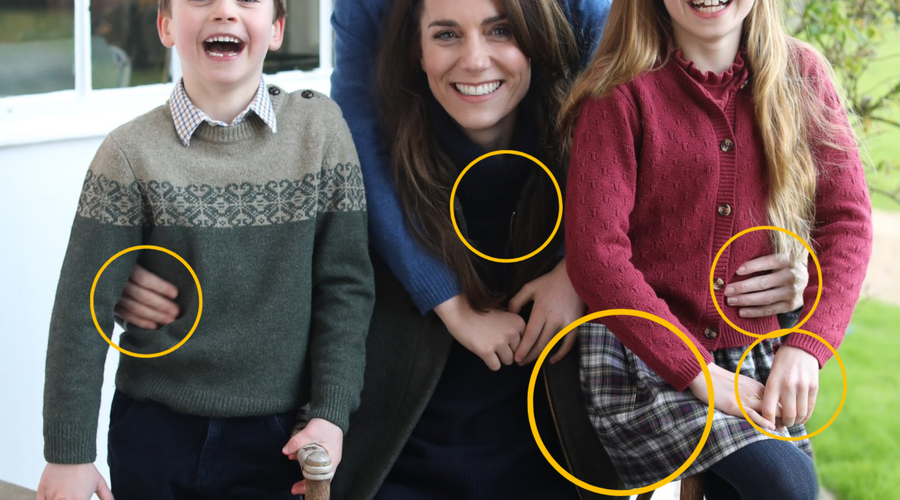 Kaj vse je narobe s fotografijo princese Catherine, ki je razburila javnost? Objavljamo podrobnosti (foto: X/The Prince and Princess of Wales/fotomontaža)