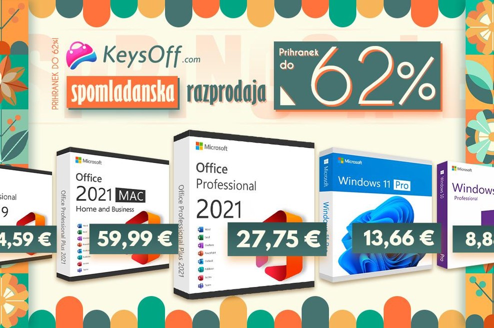 Originalna različica sistema Windows 11 za 13,66 € in Microsoft Office 2021 za 27,75 € na Keysoff! (foto: arhiv naročnika)