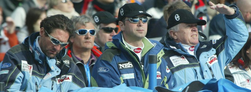 Trenerska ekipa na Zlati lisici 2005: Andrea Massi (levo), Tone Vogrinec (desno)