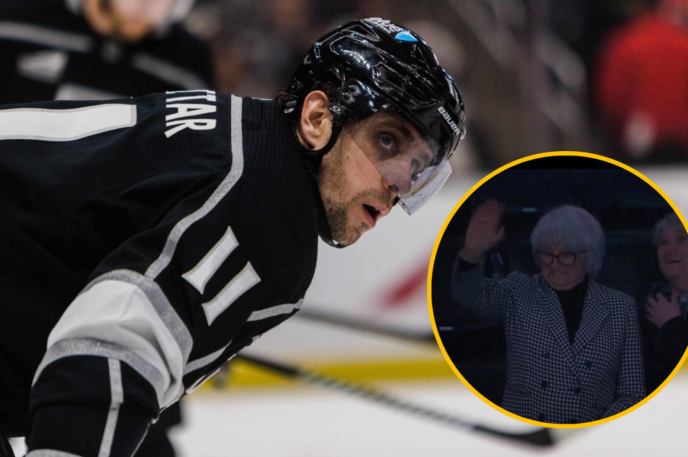 Anže Kopitar z izjemno predstavo 'kraljem' pomagal do zmage (tekmo si je ogledala tudi njegova babica) (foto: Profimedia/X/LA Kings/fotmontaža)