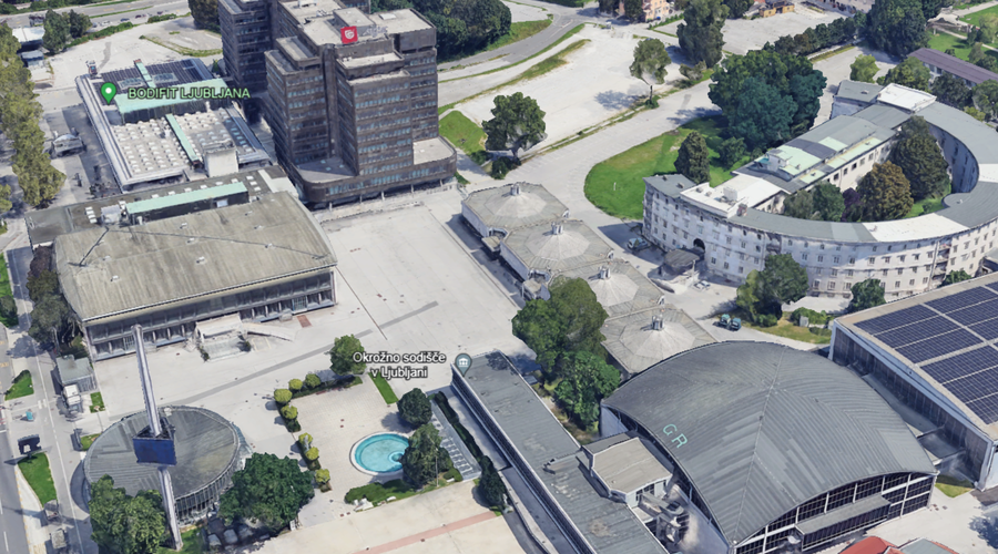 Poznate zgodovino tega ljubljanskega objekta? Letos je praznoval 70 let (foto: Google Earth)