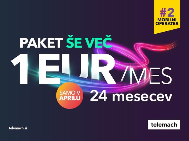 Telemachova edinstvena ponudba: paket ŠE VEČ 1 euro na mesec kar 2 leti (foto: promocijska fotografija)