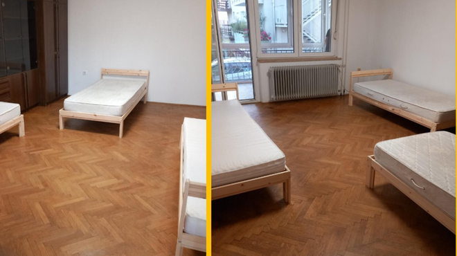 Pozabite na intimo: v Ljubljani na nekaj kvadratnih metrih oddajajo kar 3 postelje, cena pa ... (foto: Nepremicnine.net/Fotomontaža)