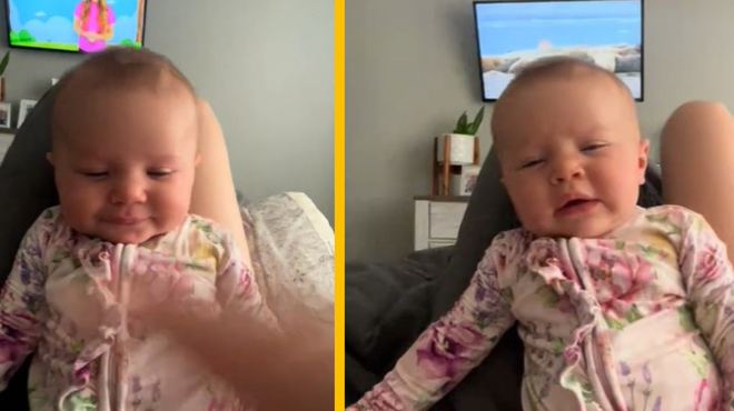 Posnetek, ki je nasmejal številne: poglejte, kaj se je zgodilo dojenčku (VIDEO) (foto: TikTok deannacz1/fotomontaža)