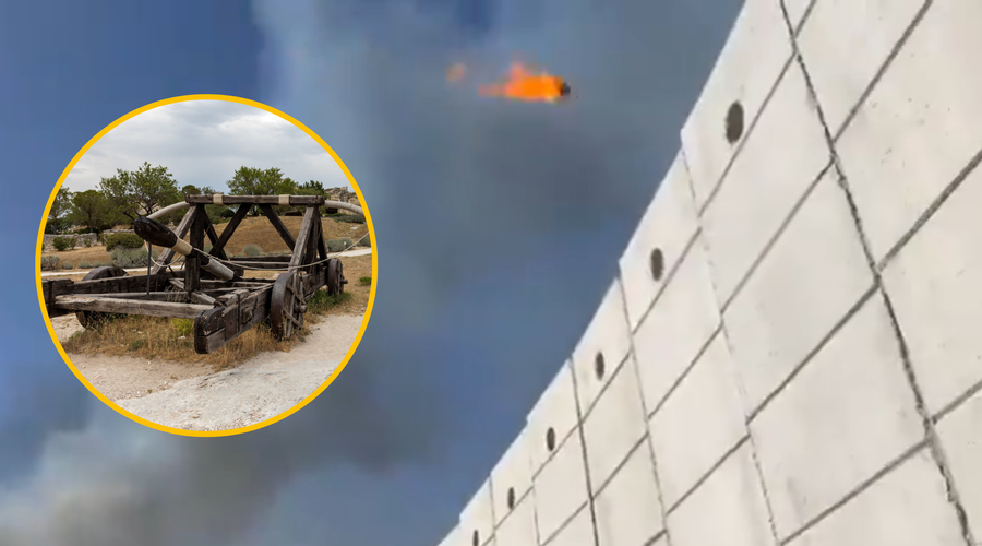 Vrnitev v srednji vek: verjeli ali ne, izraelska vojska libanonsko ozemlje napadla s ... katapultom (VIDEO) (foto: X/Clash Report/Profimedia/fotomontaža)