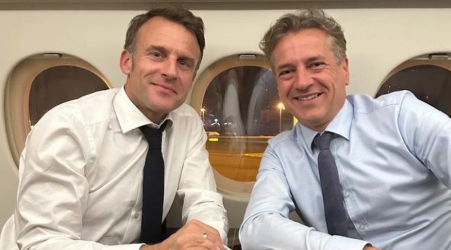 Emmanuel Macron in Robert Golob (foto: Macron in Golob/Instagram)