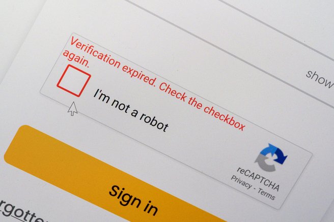 preverjanje robot spam recaptcha