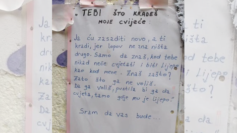 Tatu, ki ji je ukradel rože, je pustila sporočilo: “Sram naj te bo”