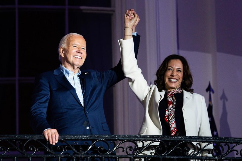 Joe Biden in Kamala Harris.