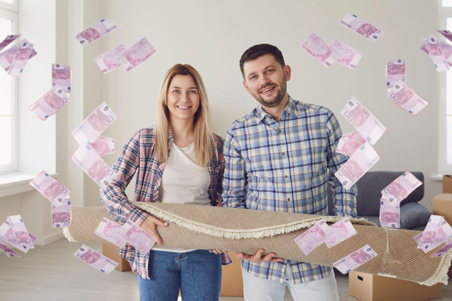 vselitev par denar preproga stanovanje oprema dom