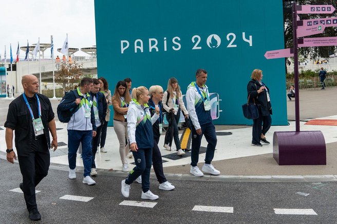 Obisk visokih predstavnikov Slovenije v olimpijski vasi v Parizu