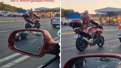 Osupljivo, kaj je med čakanjem v koloni počel motorist: njegovo ravnanje razdelilo spet (je ravnal prav?)