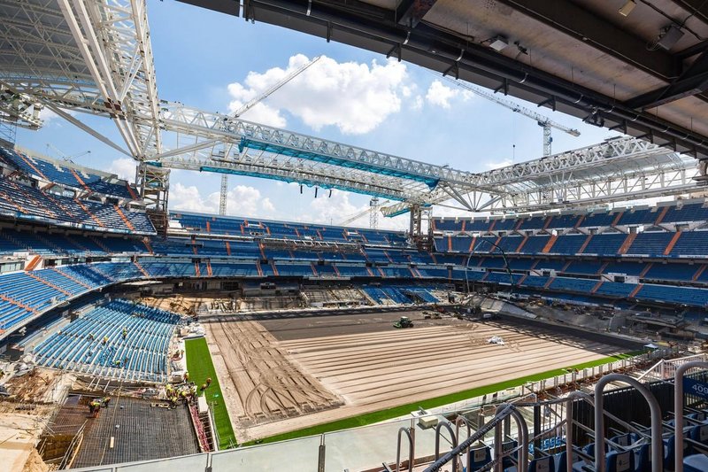 Stadion v Madridu med renovacijo leta 2021.